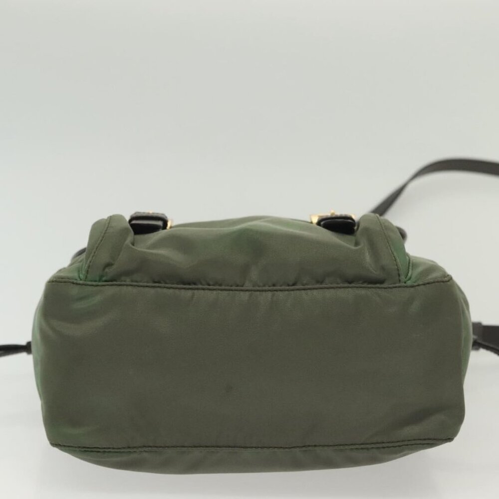Authentic PRADA Shoulder Bag Nylon Khaki Gold - Picture 16 of 16